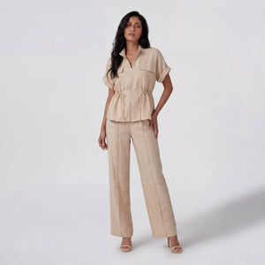 Zip Front Wide Leg Set WHD0605159-S-251127