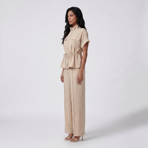 Zip Front Wide Leg Set WHD0605159-S-251127