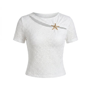 Starfish Detail Cutout Top WHD0605165-S-250755