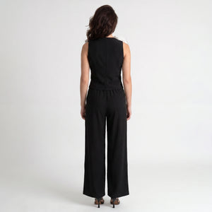 Pleated Flower Wide Leg Set WHD0605167-S-250831