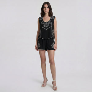Embroidered Tank Shorts Set WHD0605170-206101