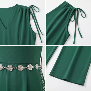 Tie-Shoulder Wide Leg Jumpsuit WHD0605175-S-250223