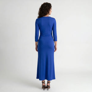 Ruched V-Neck Midi Dress WHD0605177-S-2510130