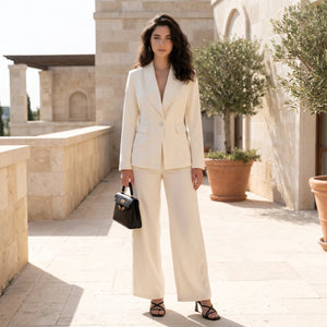 Pearl-Trim Blazer Set WHD0605178-S-250443