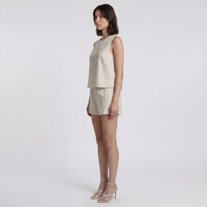 Embroidered Linen-Look Short Set WHD0605183-S-251154