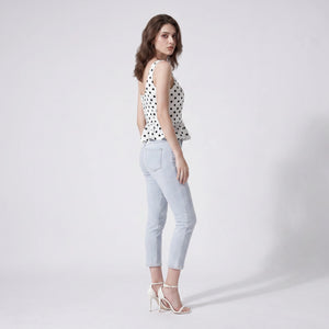 Polka Dot Peplum Top WHD0605188-S-26012127