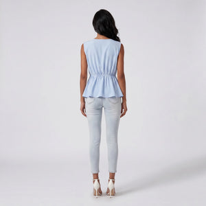 Twist Front Peplum Top WHD0605191-S-2601218