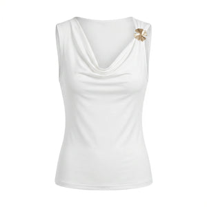 Draped Flower Detail Top WHD0605202-S-2512120