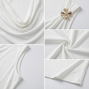 Draped Flower Detail Top WHD0605202-S-2512120