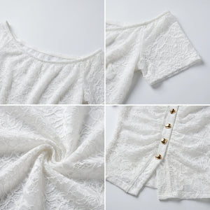 White Lace Off-Shoulder Top WHD0605204-S-260106