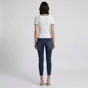 Contrast Trim Lace Knit Top WHD0605206-S-2412117