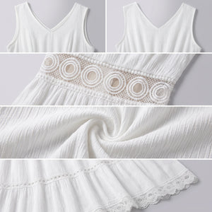 White Lace Cutout Tiered Maxi Dress WHD0605213-WH-30302
