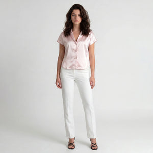 Ivory Button Wide Leg Set WHD0605219-S-250121