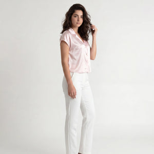Ivory Button Wide Leg Set WHD0605219-S-250121