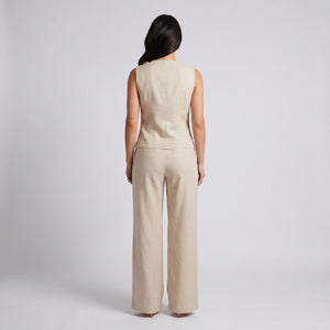 Gold Accent Vest Pants Set WHD0605233-S-250818