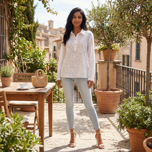 Floral Embroidered Sheer Blouse WHD0605234-S-250979-1