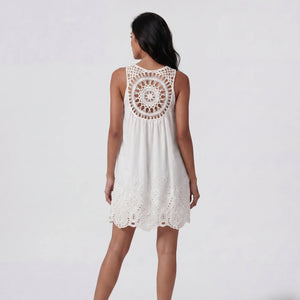 Crochet Back Eyelet Dress WHD0605235-S-250470
