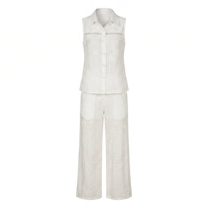 Embroidered Shirt Pants Set WHD0605237-S-251051