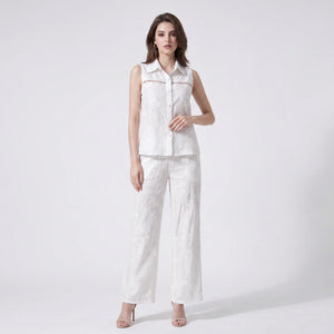 Embroidered Shirt Pants Set WHD0605237-S-251051