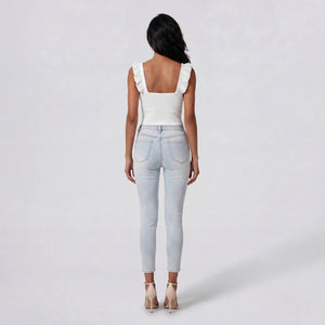Ruffle Strap Ribbed Cami Top WHD0605240-S-250790