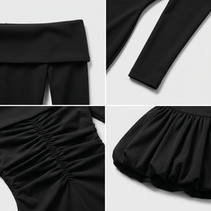 Off-Shoulder Bubble Mini Dress WHD0605309-S-2506178