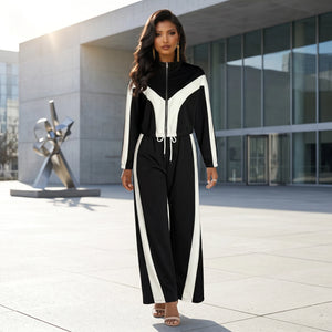 Colorblock Wide Leg Tracksuit WHD0605315-S-2512101