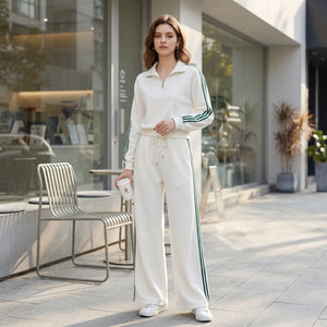 Stripe Half-Zip Lounge Set WHD0605316-S-2512105