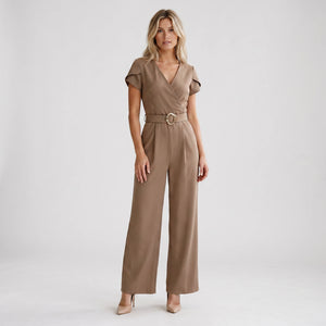 Belted Wide Leg Jumpsuit WHD0605321-LF2512