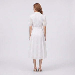 Eyelet Belted Shirt Dress WHD0605322-S-251191
