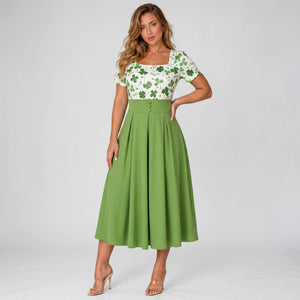 Clover Button Midi Dress WHD0605512-LF2549