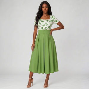 Clover Button Midi Dress WHD0605512-LF2549