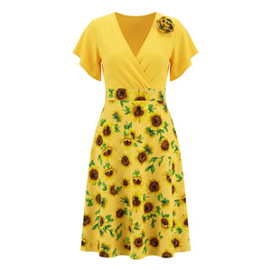 Sunflower Wrap Midi Dress WHD0605514-LF2533