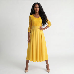 Lace Bodice Midi Dress WHD0605515-LF2539