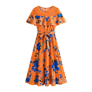 Floral Ruffle Midi Dress WHD0605519-LF2521