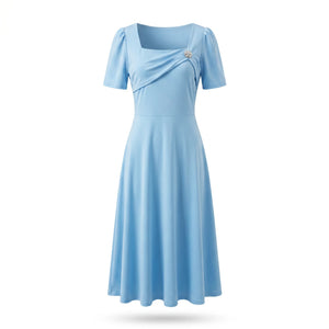 Draped Brooch Midi Dress WHD0605520-LF2538