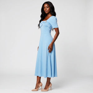 Draped Brooch Midi Dress WHD0605520-LF2538