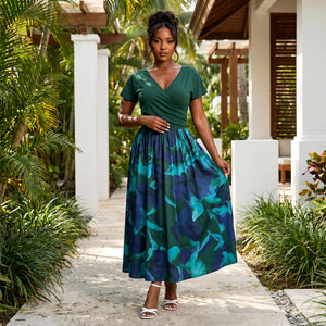 Wrap Top Floral Skirt Set WHD0605523-LF2548