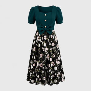 Floral Tie-Waist Midi Dress WHD0605526-LF2510