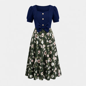 Floral Tie-Waist Midi Dress WHD0605526-LF2510