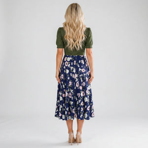 Floral Tie-Waist Midi Dress WHD0605526-LF2510