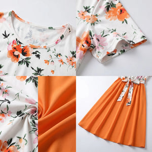 Floral Tie-Waist Midi Dress WHD0605527-LF2526