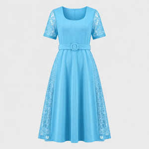Lace Panel Midi Dress WHD0605531-LF2519