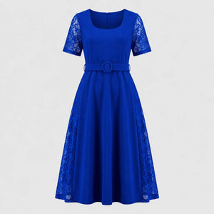Lace Panel Midi Dress WHD0605531-LF2519