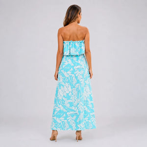Tropical Ruffle Maxi Dress WHD0606001