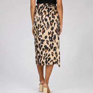 Leopard Tie-Waist Midi Skirt WHD0606005