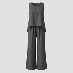 Crochet Back Wide Leg Set WHD0606008