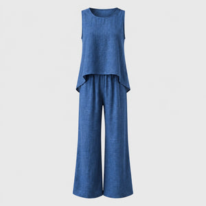 Crochet Back Wide Leg Set WHD0606008