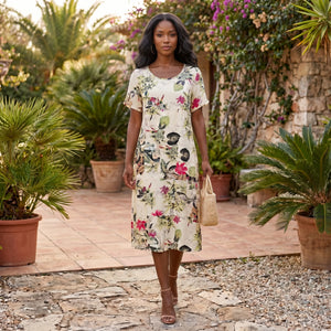 Tropical Floral Midi Dress WHD0606017