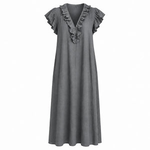 Ruffle V-Neck Maxi Dress WHD0606018