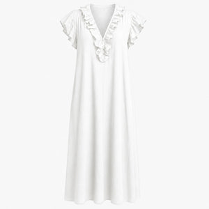Ruffle V-Neck Maxi Dress WHD0606018